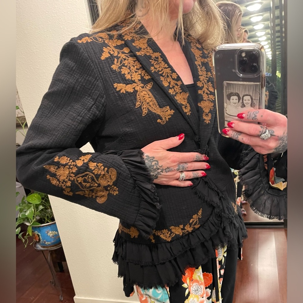 Free people embroidered soft cotton jacket - Picture 4 of 5